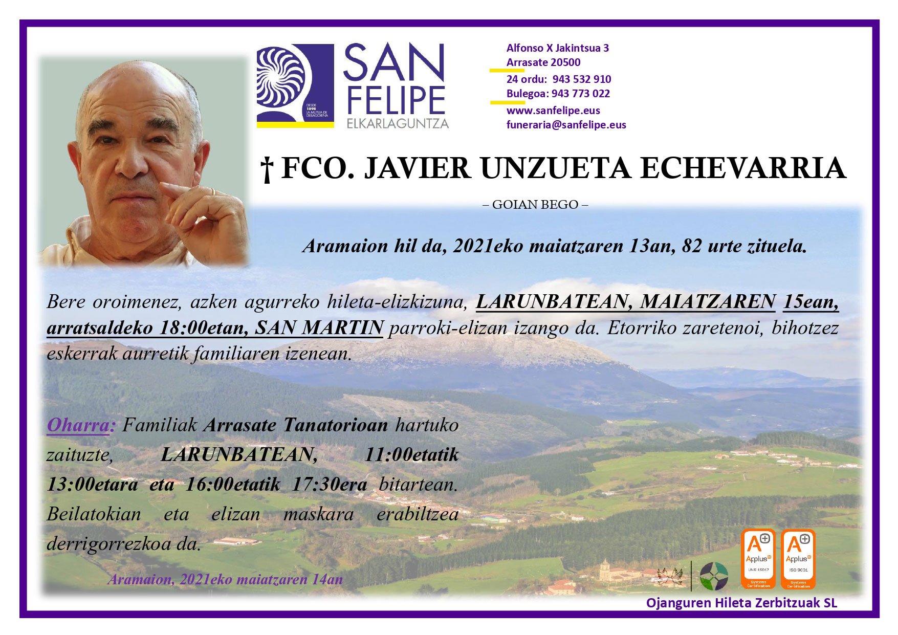 Francisco Javier Unzueta Echevarria