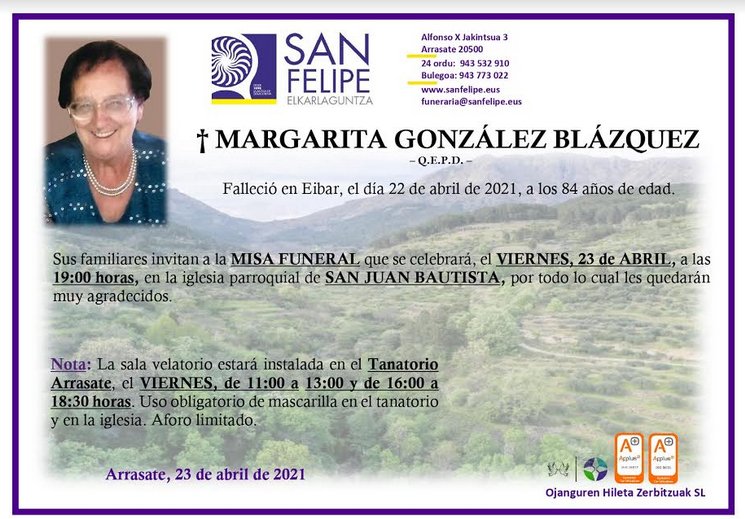 Margarita Gonzalez Blazquez