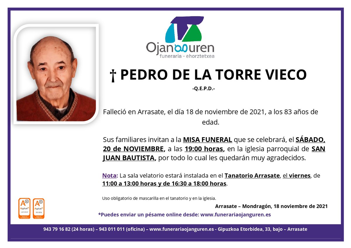 Pedro De La Torre Vieco