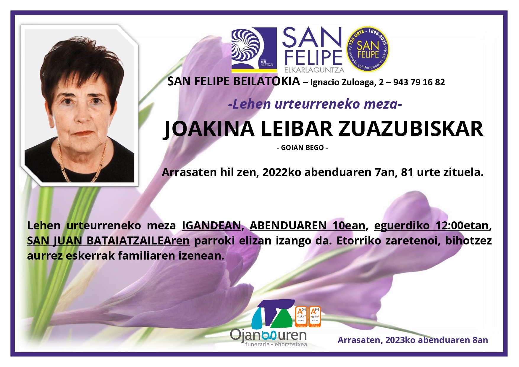 Joakina Leibar Zuazubiskar