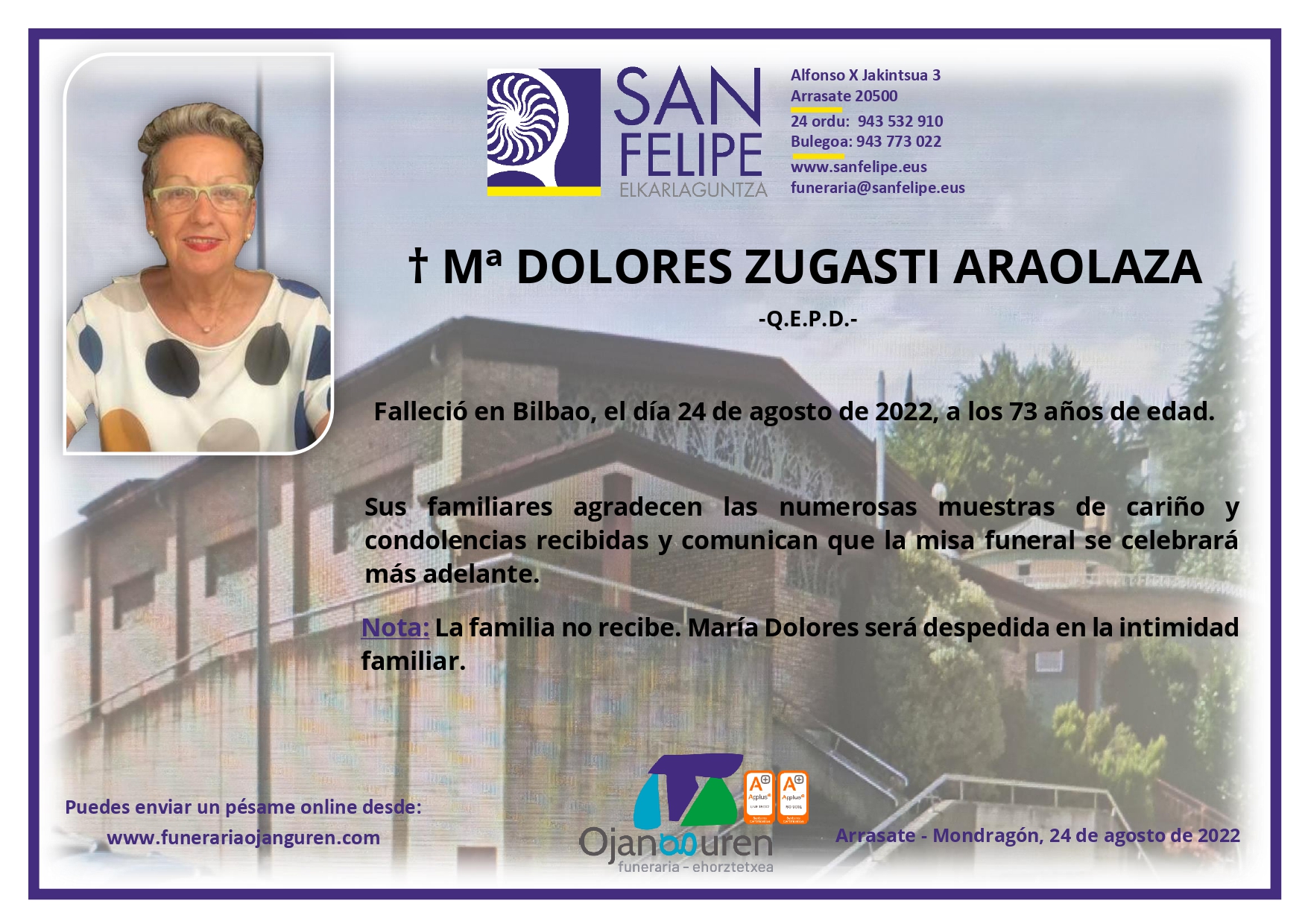 Mª Dolores Zugasti Araolaza