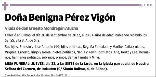 Benigna Perez Vigon