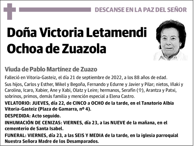 Victoria Letamendi Ochoa De Zuazola