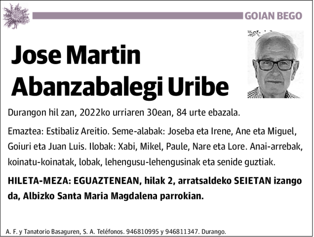 Jose Martin Abanzabalegui Uribe