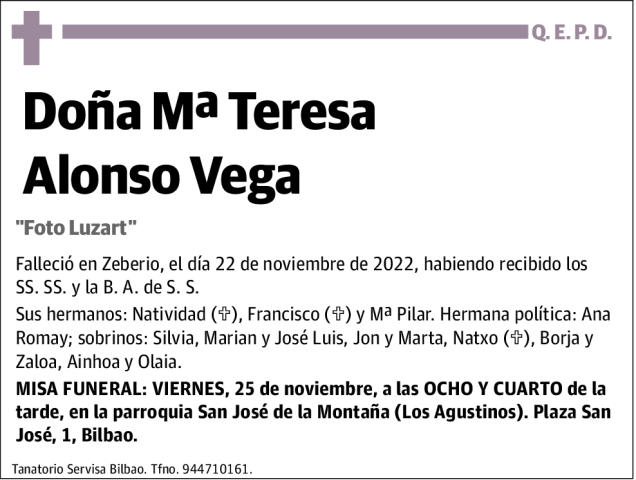 Mª Teresa Alonso Vega