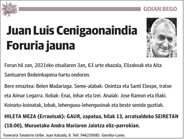 Juan Luis Cenigaonaindia Foruria