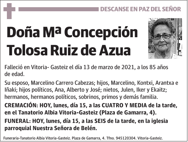 Mª Concepción Tolosa Ruiz De Azua