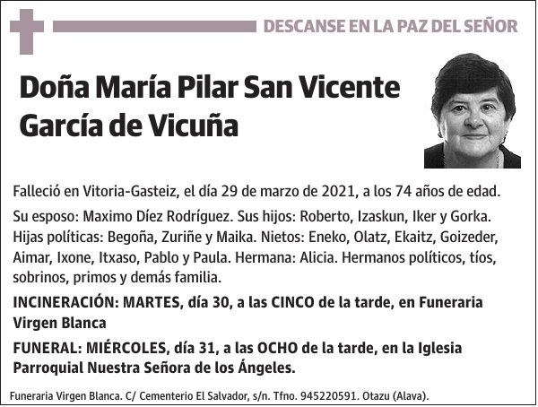 María Pilar San Vicente García De Vicuña