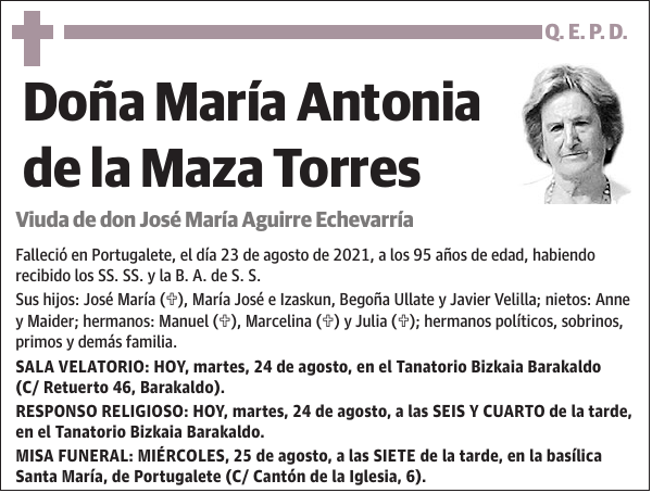 María Antonia De La Maza Torres