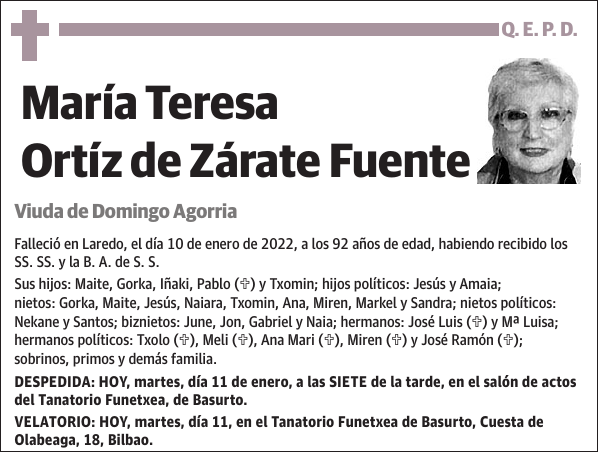 María Teresa Ortíz De Zárate Fuente