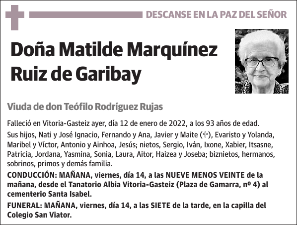 Matilde Marquínez Ruiz De Garibay