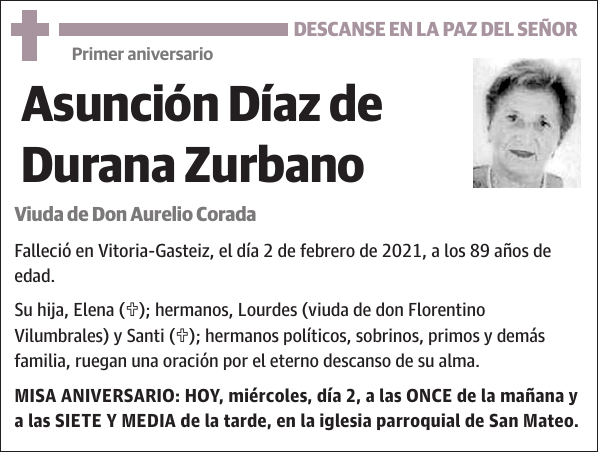 Asunción Díaz De Durana Zurbano