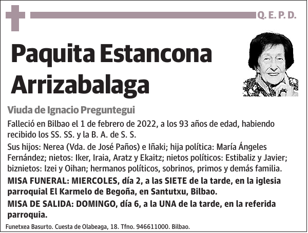 Paquita Estancona Arrizabalaga