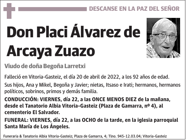 Placi Álvarez De Arcaya Zuazo