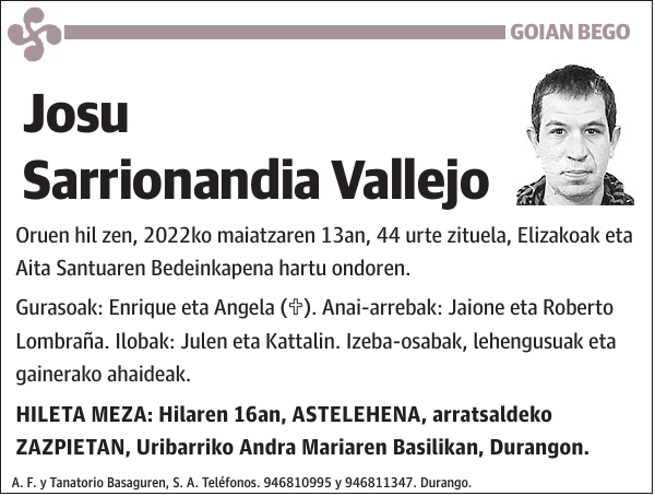 Josu Sarrionandia Vallejo