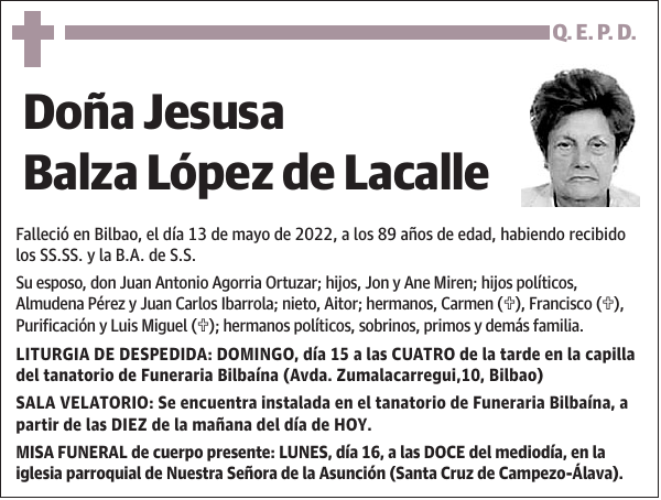Jesusa Balza López De Lacalle