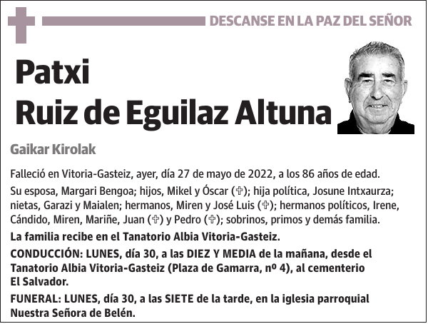 Patxi Ruiz De Eguilaz Altuna