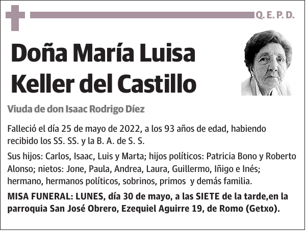 María Luisa Keller Del Castillo