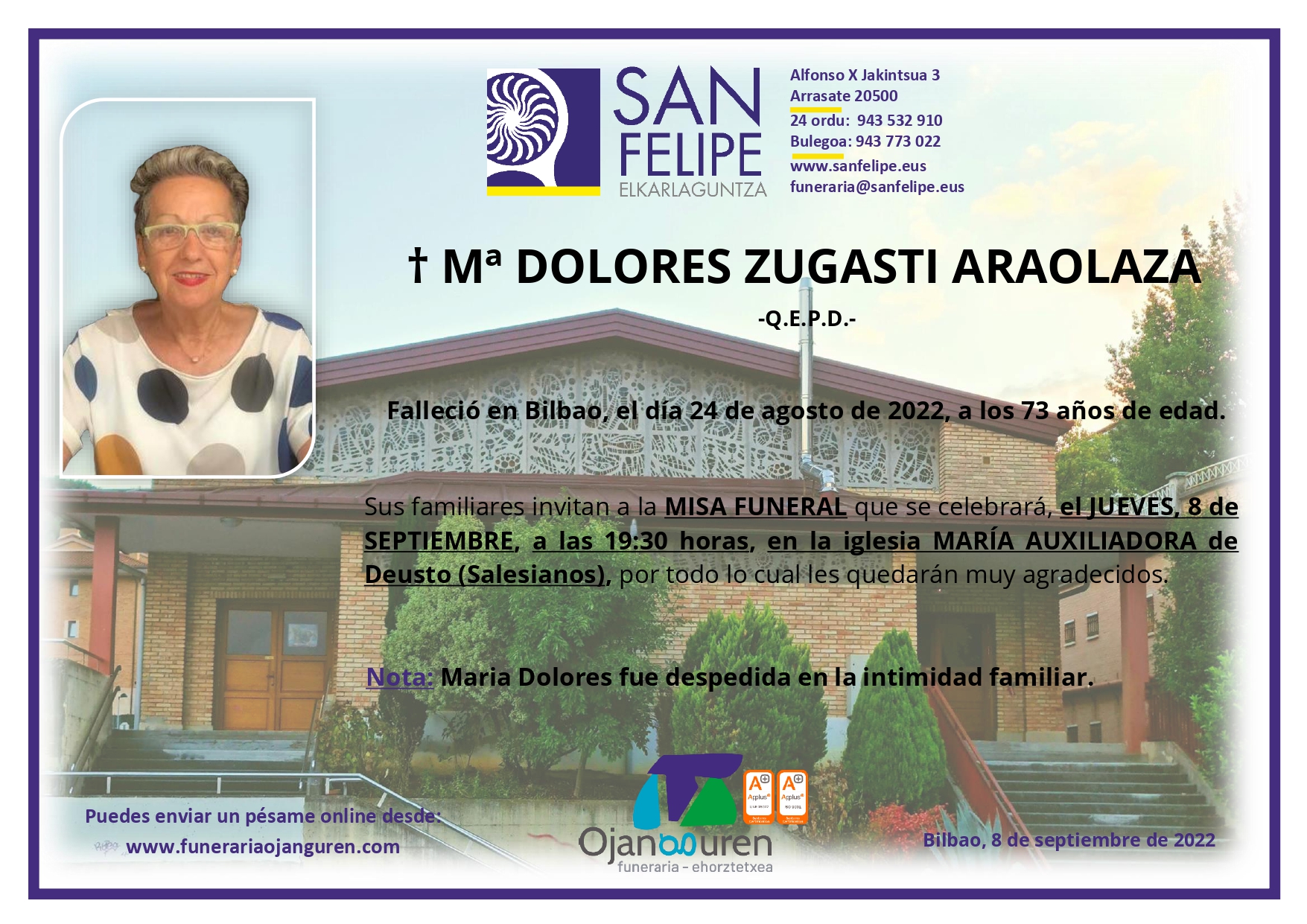 Mª Dolores Zugasti Araolaza