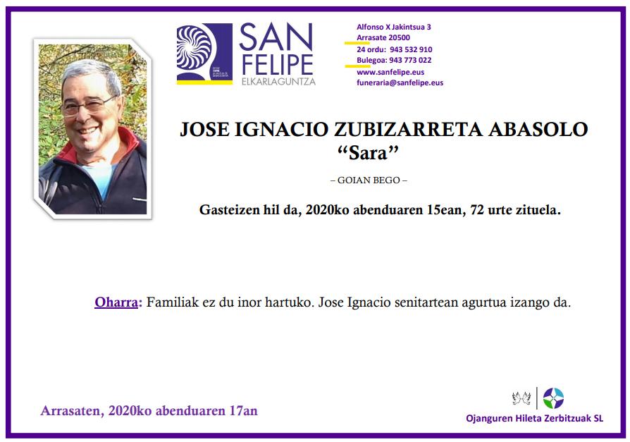 Jose Ignacio Zubizarreta Abasolo ‘Sara’