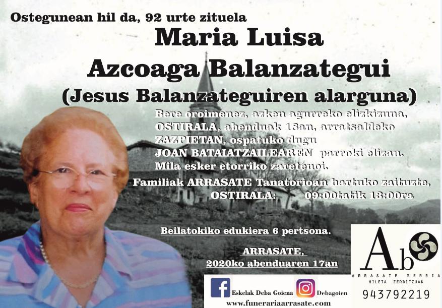 Maria Luisa Azcoaga Balanzategui