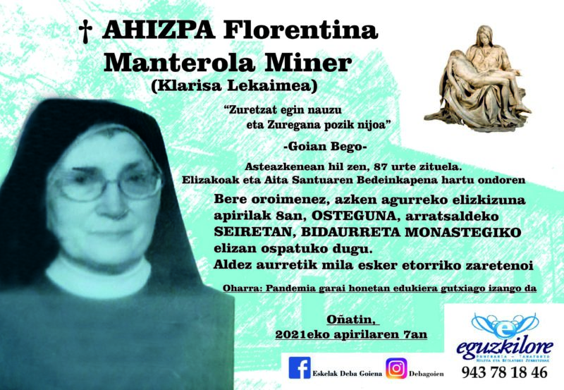 Ahizpa Florentina Manterola Miner