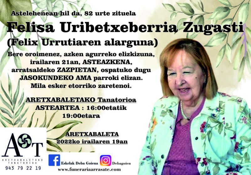 Felisa Uribetxeberria Zugasti