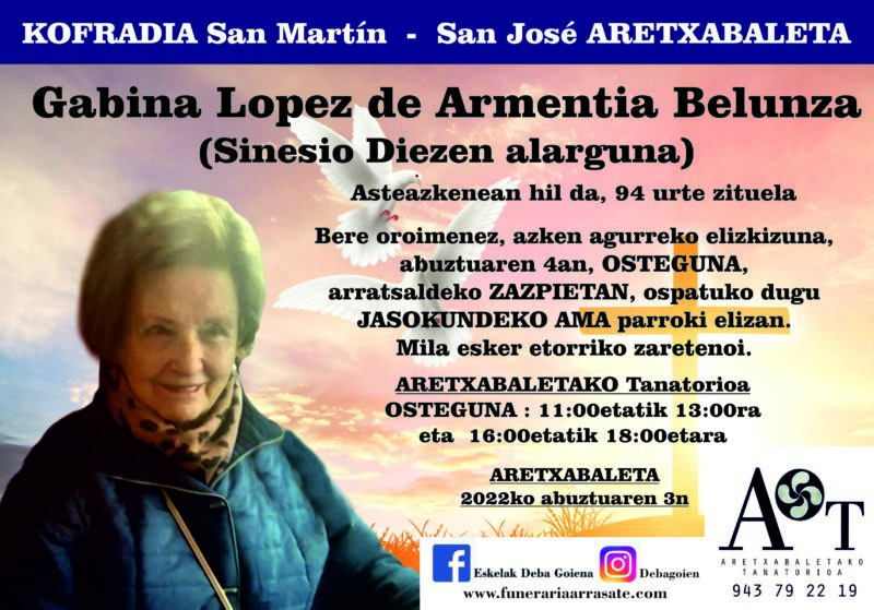Gabina Lopez De Armentia Belunza
