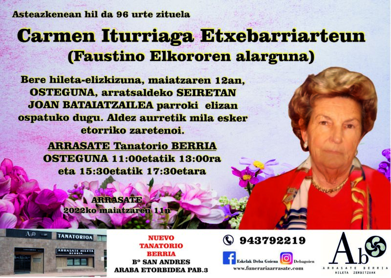 Carmen Iturriaga Etxebarriarteun