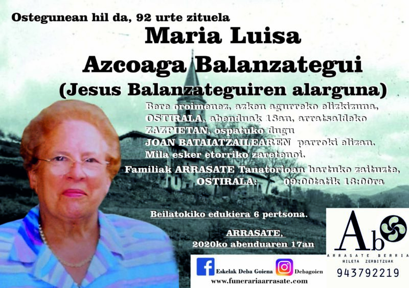 Maria Luisa Azcoaga Balanzategui