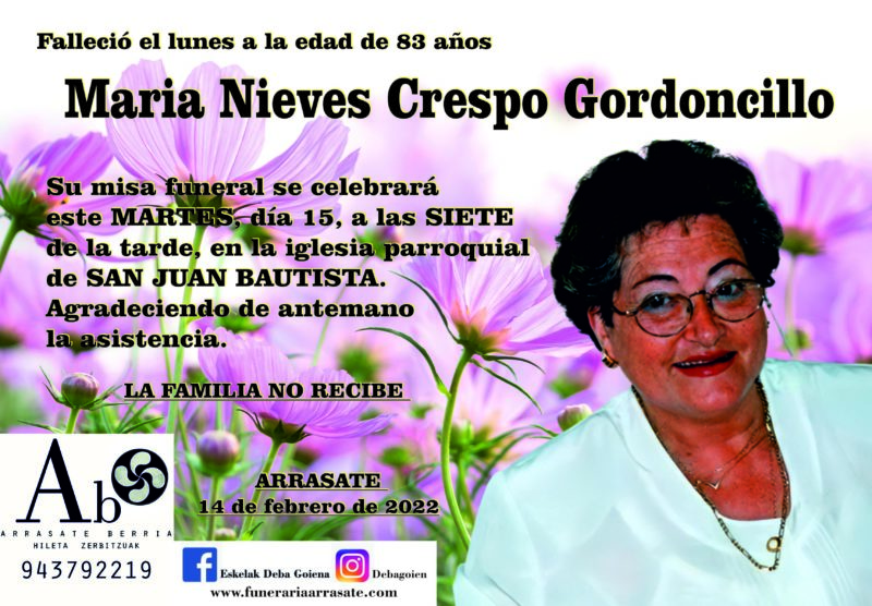 Maria Nieves Crespo Gordoncillo