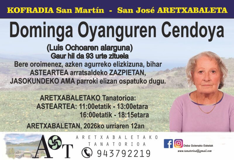 Dominga Oyanguren Cendoya