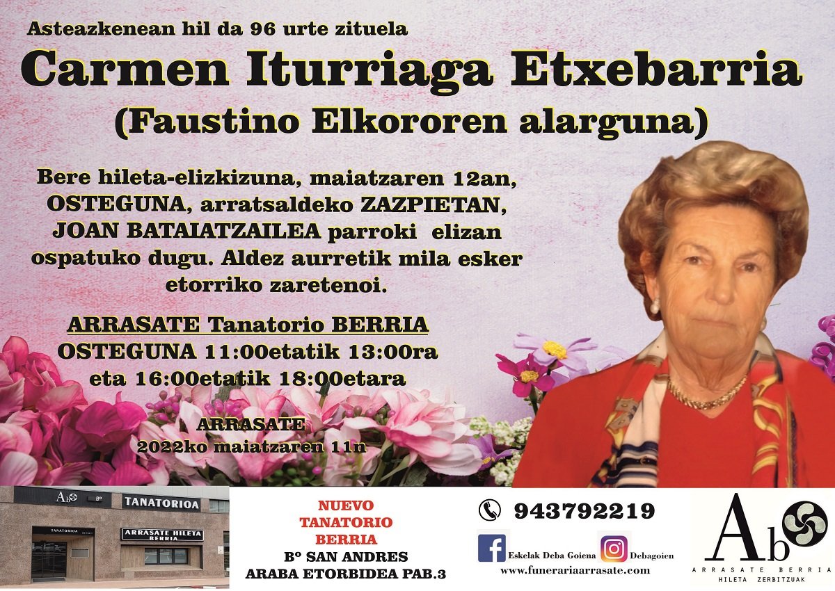 Carmen Iturriaga Etxebarriarteun