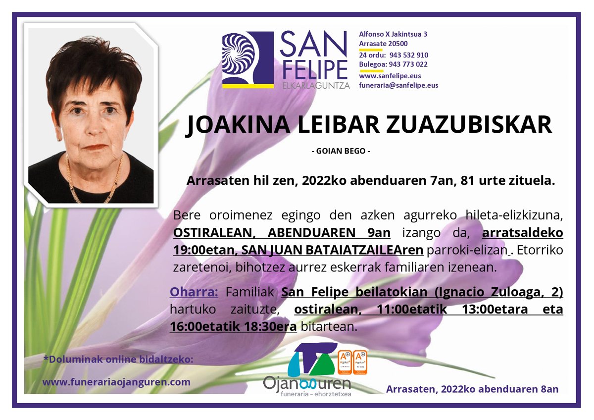 Joakina Leibar Zuazubiskar