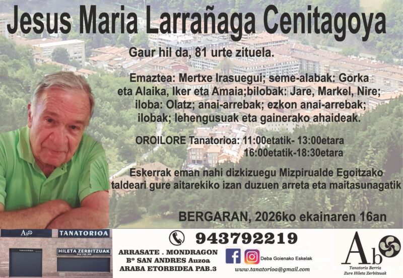 Jesus Maria Larrañaga Cenitagoya