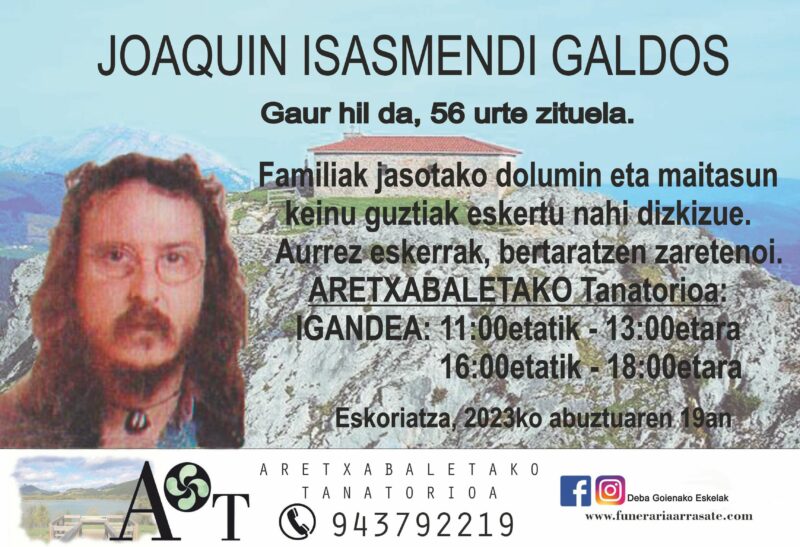 Joaquin Isasmendi Galdos