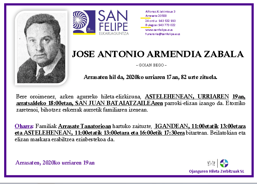 Jose Antonio Armendia Zabala