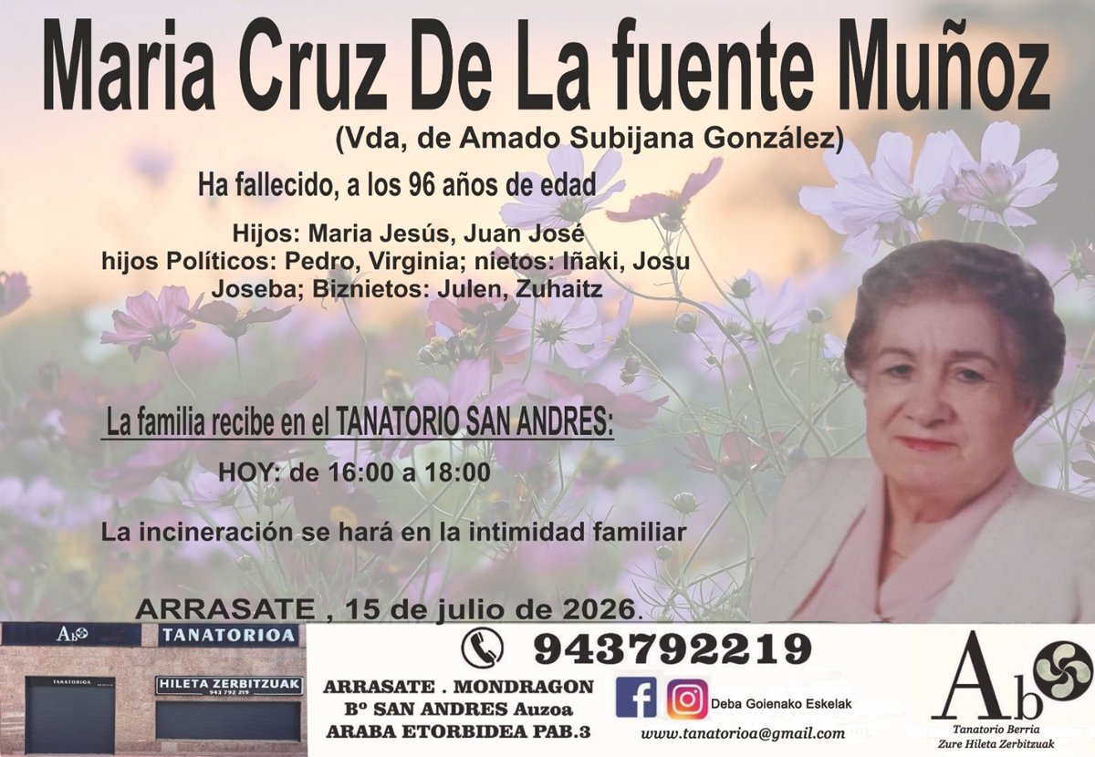 Maria Cruz De La Fuente Muñoz