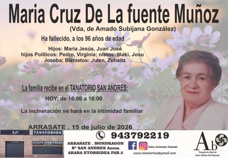 Maria Cruz De La Fuente Muñoz