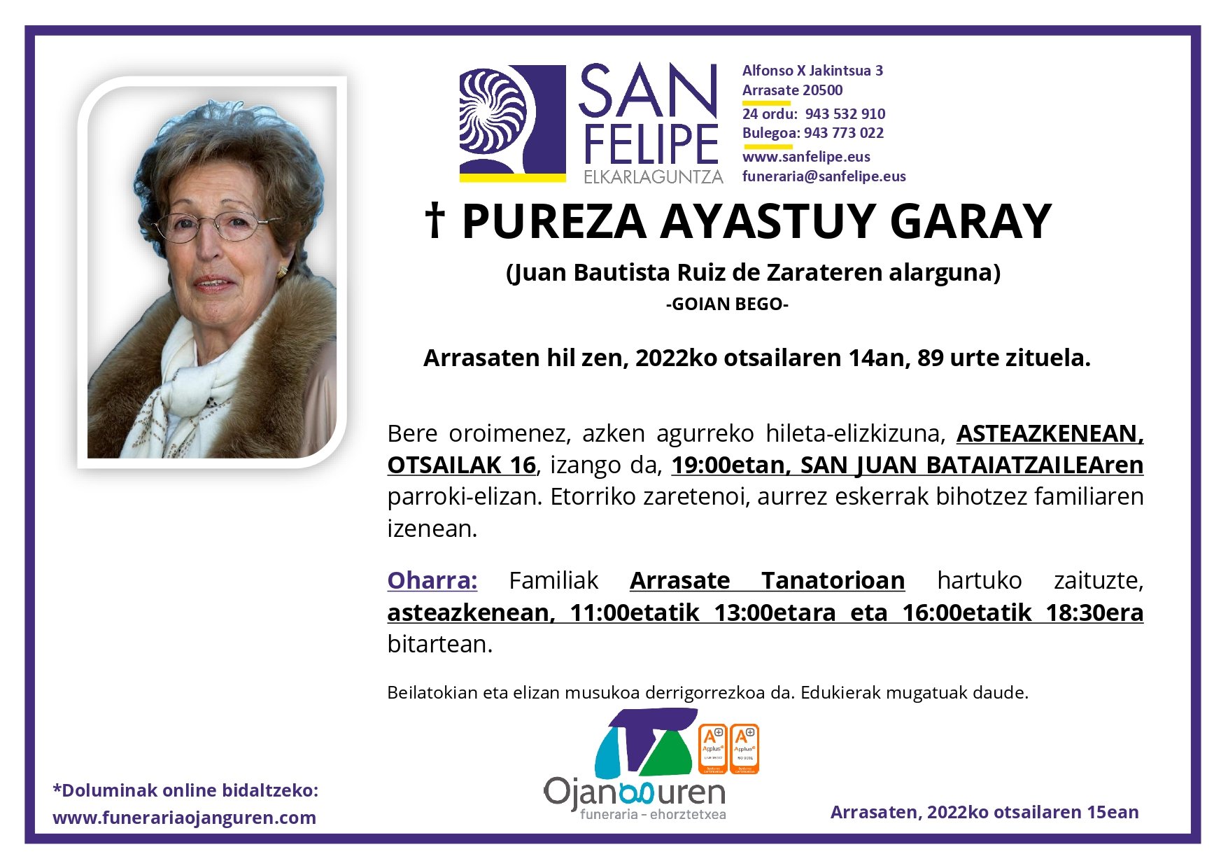 Pureza Ayastuy Garay