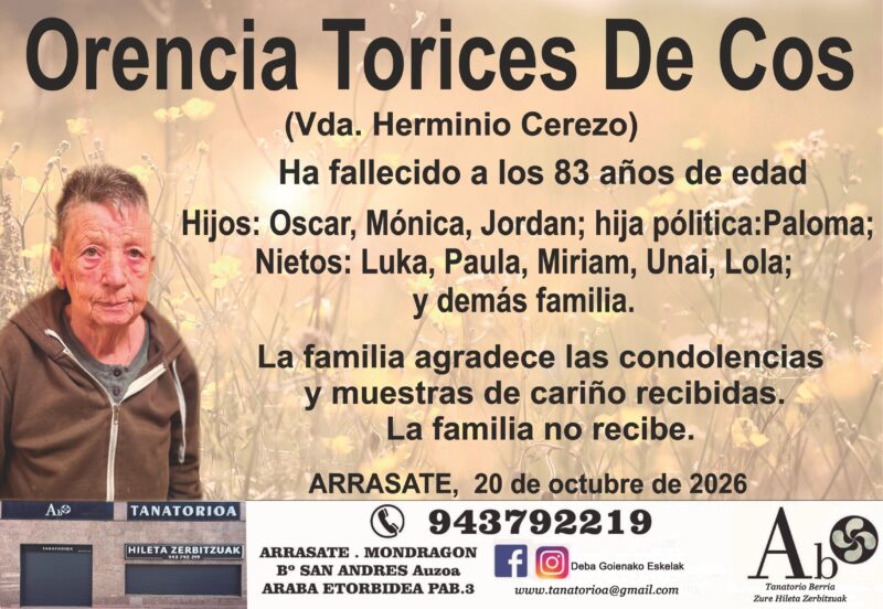 Orencia Torices De Cos